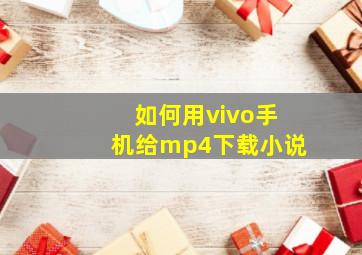 如何用vivo手机给mp4下载小说