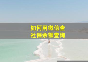 如何用微信查社保余额查询