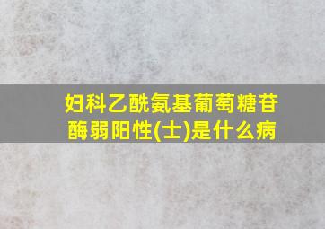 妇科乙酰氨基葡萄糖苷酶弱阳性(士)是什么病