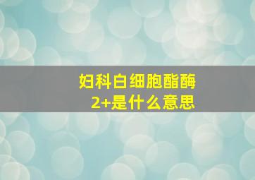 妇科白细胞酯酶2+是什么意思