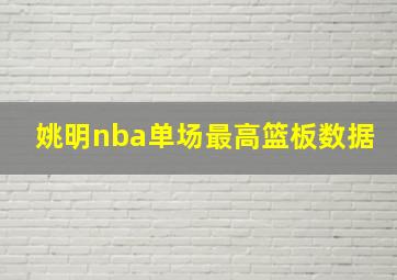 姚明nba单场最高篮板数据