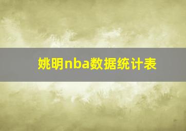 姚明nba数据统计表