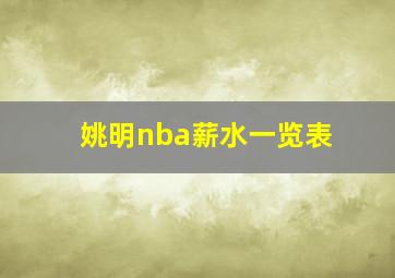 姚明nba薪水一览表