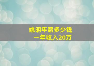 姚明年薪多少钱一年收入20万