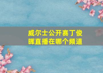 威尔士公开赛丁俊晖直播在哪个频道