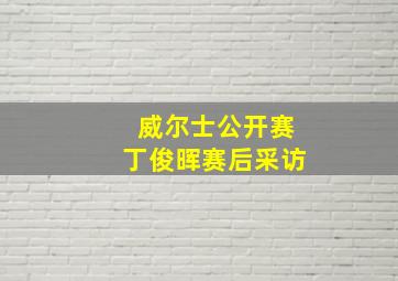 威尔士公开赛丁俊晖赛后采访