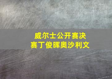 威尔士公开赛决赛丁俊晖奥沙利文