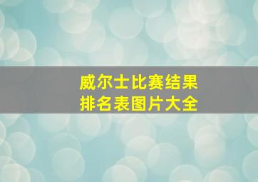 威尔士比赛结果排名表图片大全