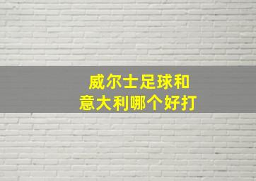 威尔士足球和意大利哪个好打