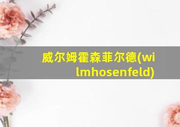 威尔姆霍森菲尔德(wilmhosenfeld)