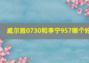 威尔胜0730和李宁957哪个好