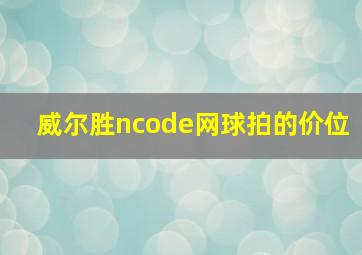 威尔胜ncode网球拍的价位