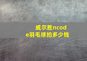 威尔胜ncode羽毛球拍多少钱