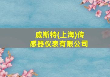 威斯特(上海)传感器仪表有限公司