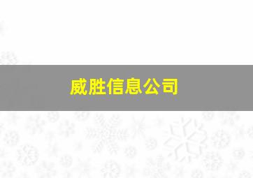 威胜信息公司