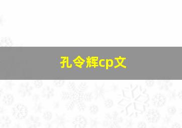 孔令辉cp文