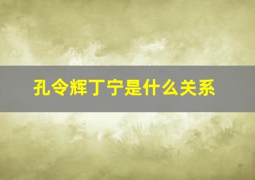 孔令辉丁宁是什么关系