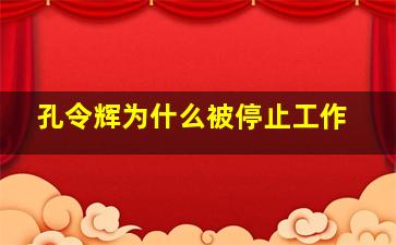 孔令辉为什么被停止工作