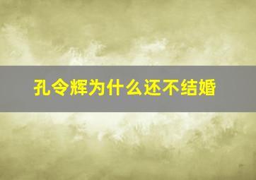 孔令辉为什么还不结婚