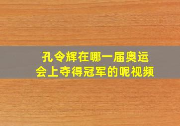 孔令辉在哪一届奥运会上夺得冠军的呢视频