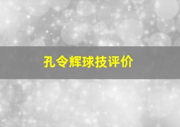 孔令辉球技评价