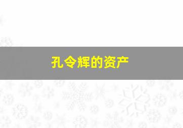 孔令辉的资产