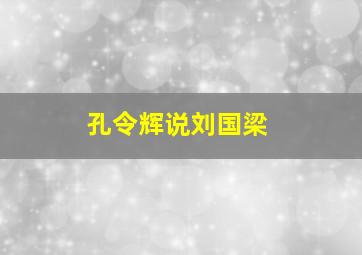 孔令辉说刘国梁