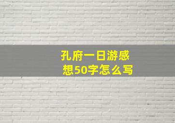 孔府一日游感想50字怎么写