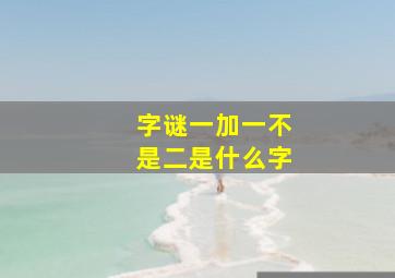 字谜一加一不是二是什么字