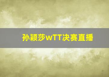 孙颖莎wTT决赛直播