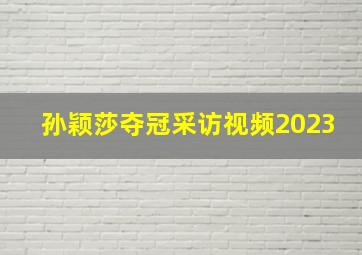 孙颖莎夺冠采访视频2023