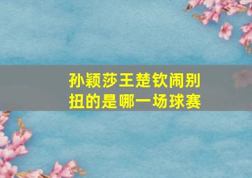 孙颖莎王楚钦闹别扭的是哪一场球赛