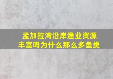 孟加拉湾沿岸渔业资源丰富吗为什么那么多鱼类