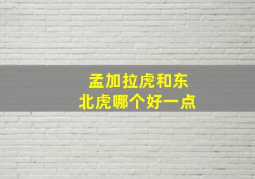 孟加拉虎和东北虎哪个好一点