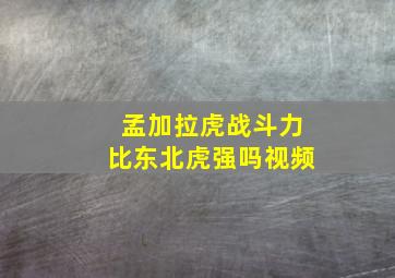 孟加拉虎战斗力比东北虎强吗视频