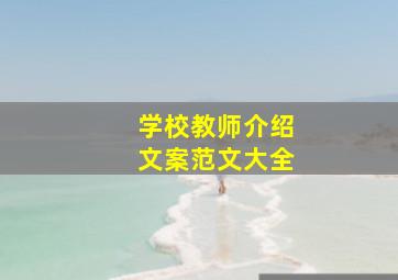 学校教师介绍文案范文大全