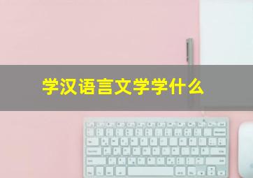 学汉语言文学学什么