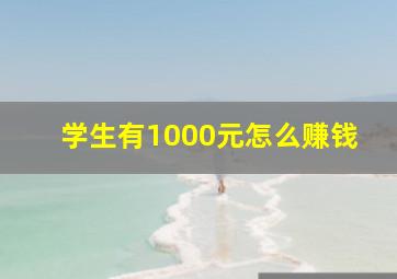 学生有1000元怎么赚钱