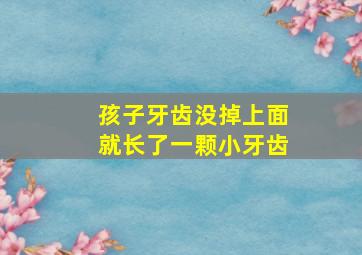 孩子牙齿没掉上面就长了一颗小牙齿