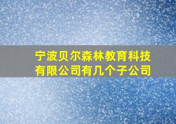 宁波贝尔森林教育科技有限公司有几个子公司