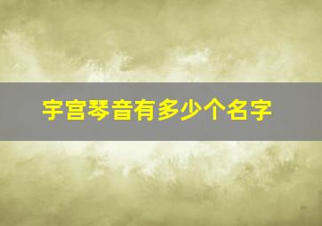 宇宫琴音有多少个名字