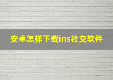 安卓怎样下载ins社交软件