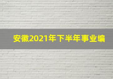 安徽2021年下半年事业编