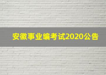 安徽事业编考试2020公告