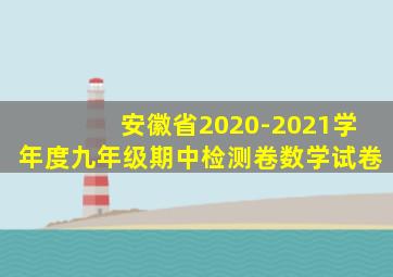 安徽省2020-2021学年度九年级期中检测卷数学试卷