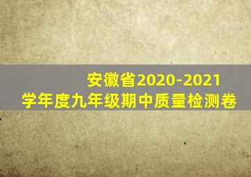 安徽省2020-2021学年度九年级期中质量检测卷