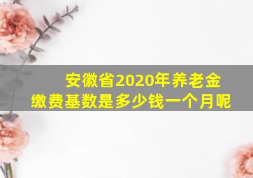 安徽省2020年养老金缴费基数是多少钱一个月呢