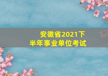 安徽省2021下半年事业单位考试