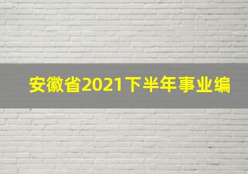 安徽省2021下半年事业编