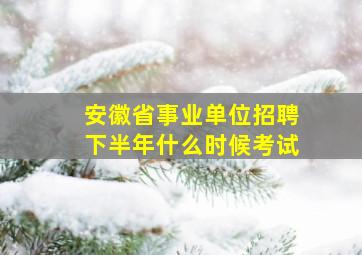 安徽省事业单位招聘下半年什么时候考试